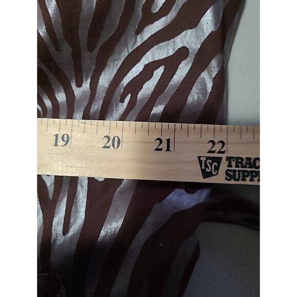 Zoe D Trench Coat Jacket Brown Long Sleeve Button Up Lined Outerwear Coat Zebra - Picture 7 of 12